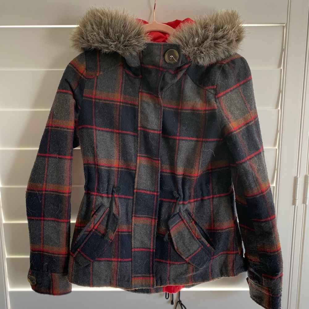 Jack brand hooded fax fur jacket